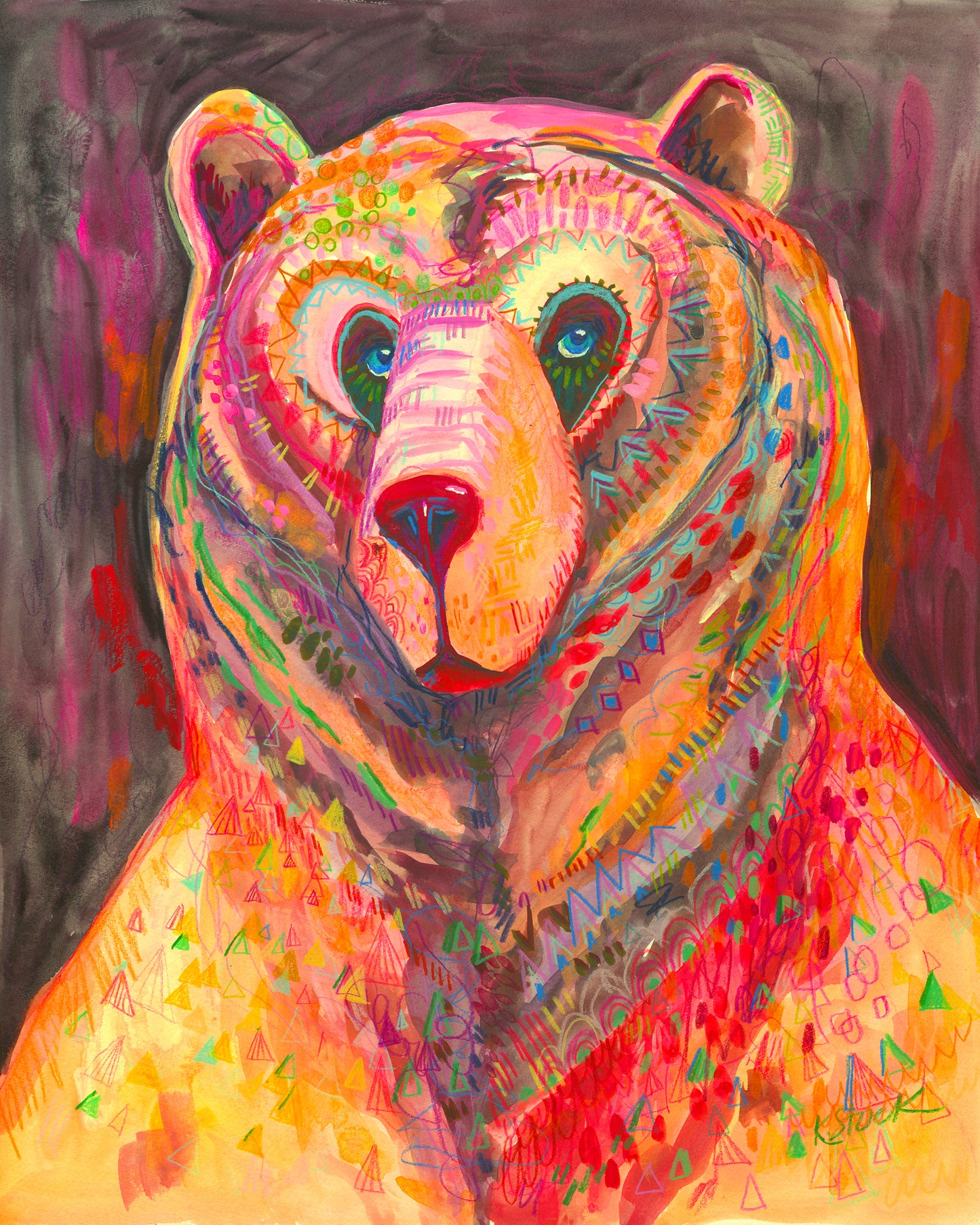 Rosy Bear - Signed and Numbered Limited Edition Giclee Prints