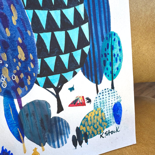 "Blue Tree Nap" Original