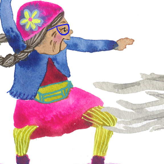 Skateboarding Grandmas - Production Print