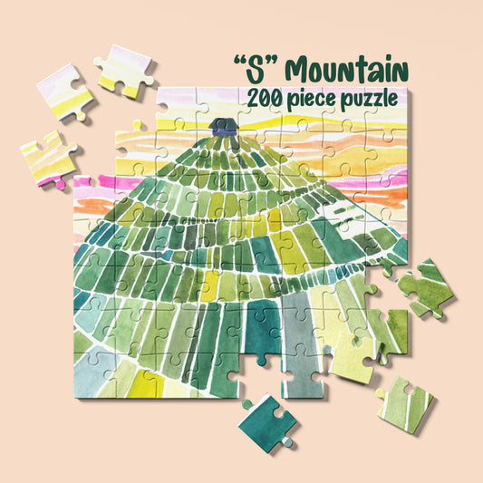Salida's "S" Mountain Green Blocks - 200 Piece Limited Edition Art Puzzle