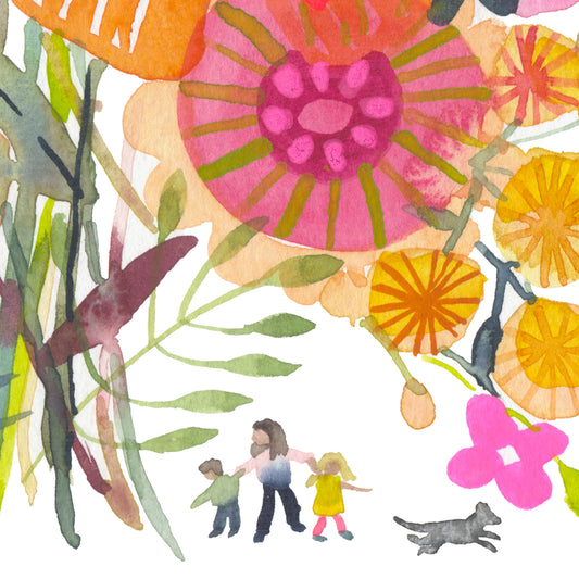 "Orange Mom Bouquet" Original Watercolor Painting