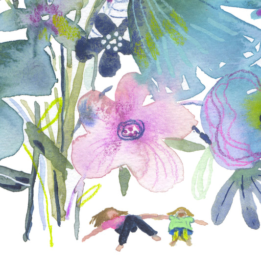 "Violet Mom Bouquet" Original Watercolor Painting