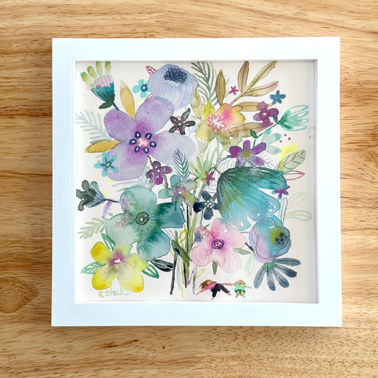 "Violet Mom Bouquet" Original Watercolor Painting