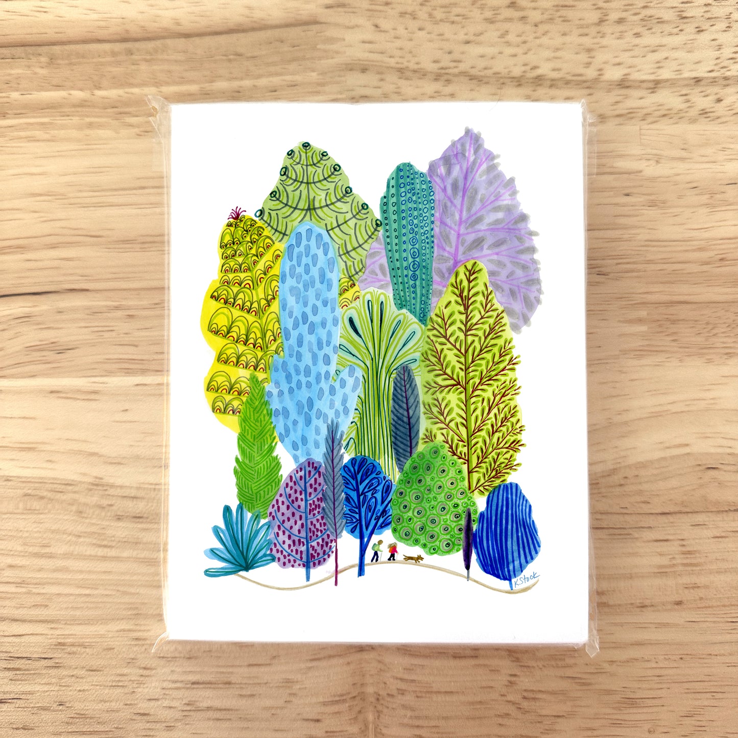 Blue Green Hikers - Note Cards