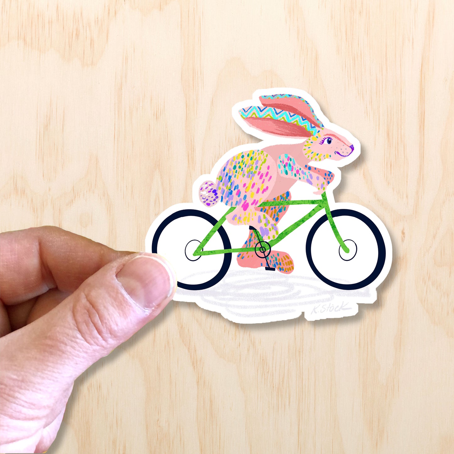 Ridin' Rabbit Sticker 3"