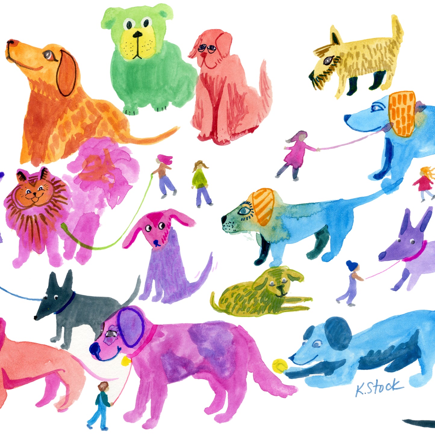 Big Dog Walk - Signed and Numbered Limited Edition Print.