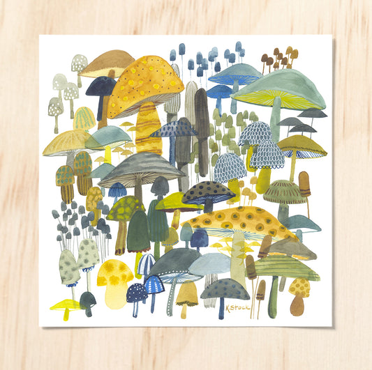 Earthy Mushrooms - Production Print
