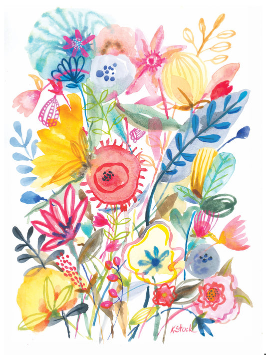 Floral with Red Center - Signed and Numbered Limited Edition Print.