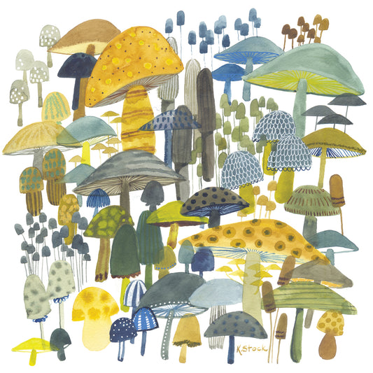 Earthy Mushrooms - Production Print