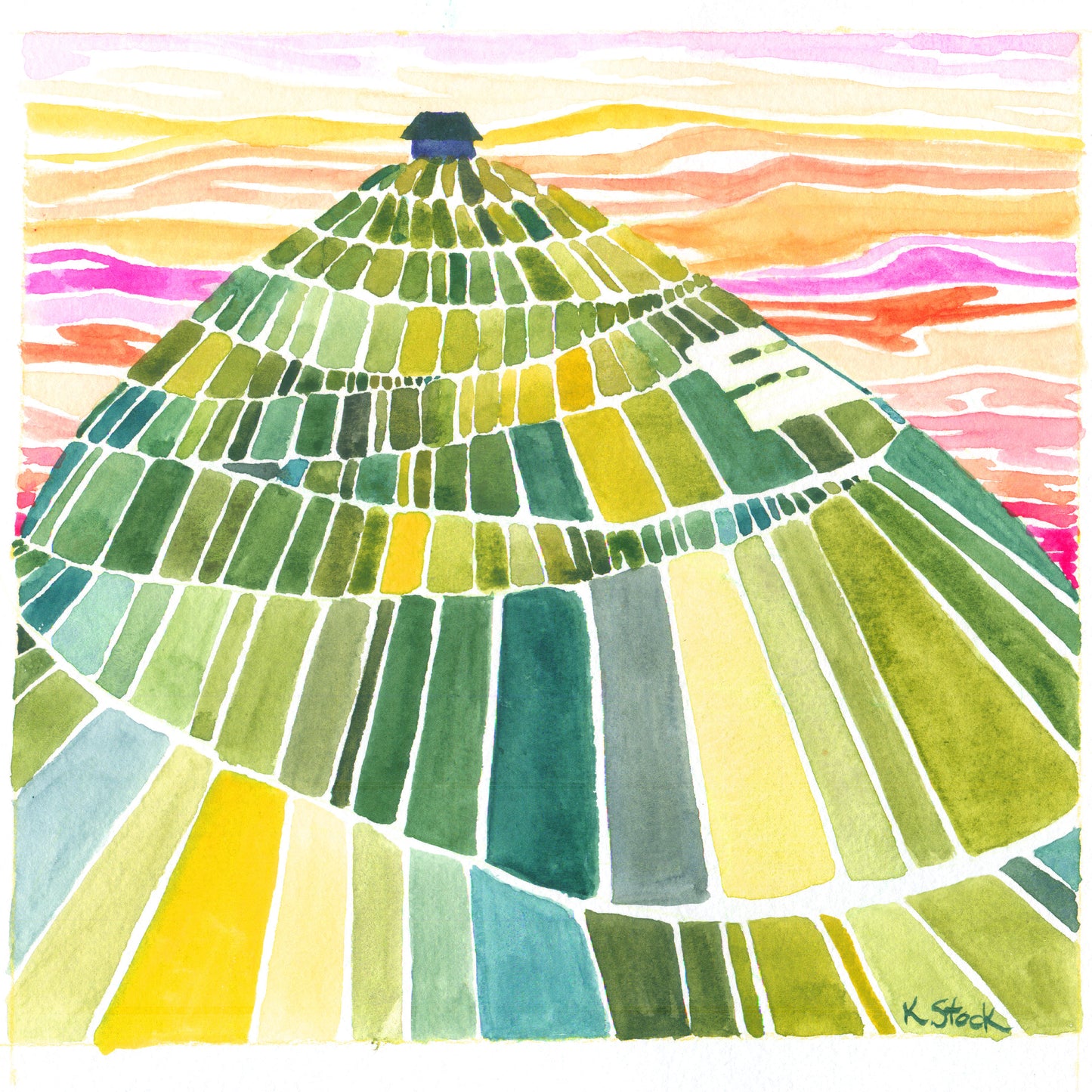 S Mountain Green Squares- Production Print