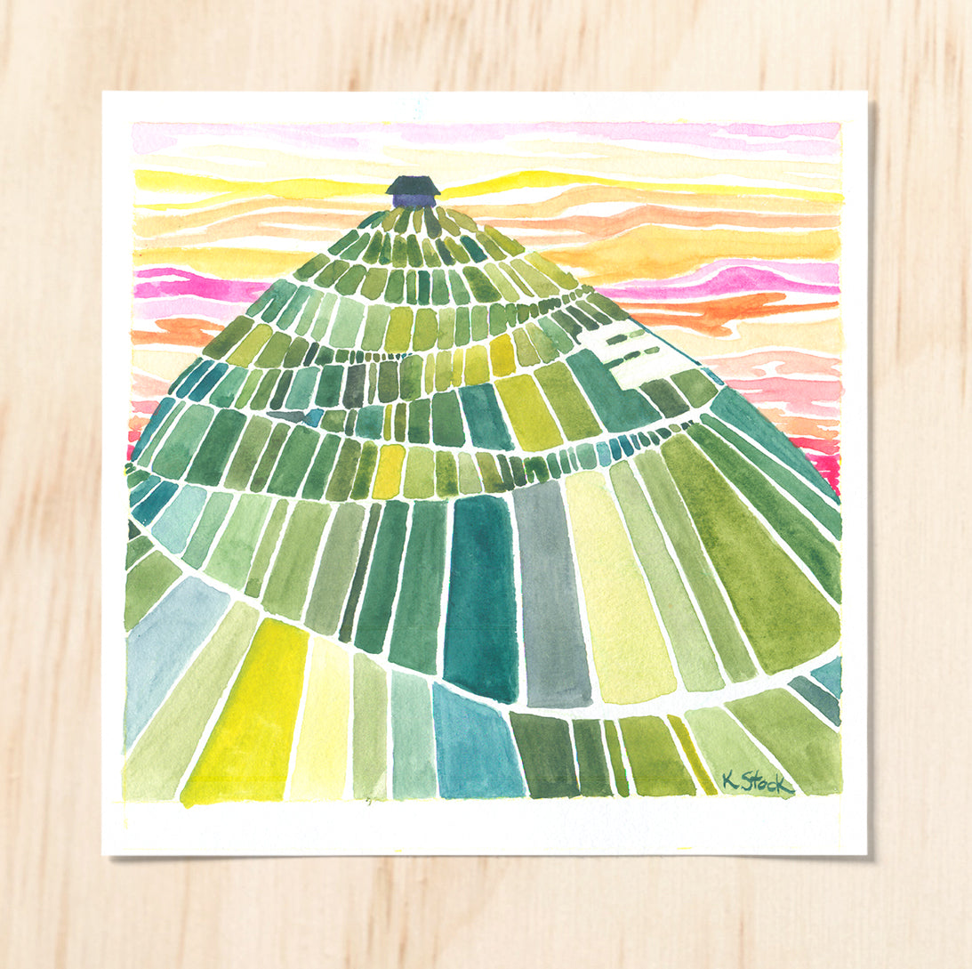 S Mountain Green Squares- Production Print