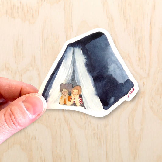 Book Tent Sticker 3"