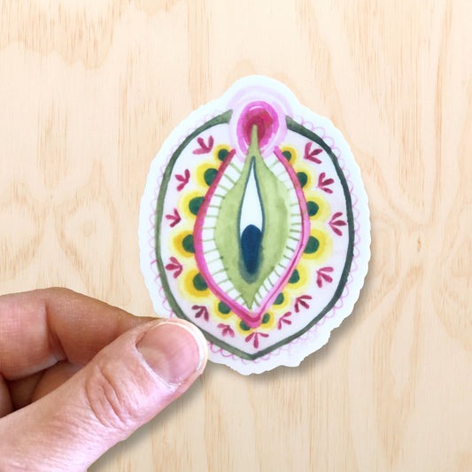 Floral Vagina Sticker 3"