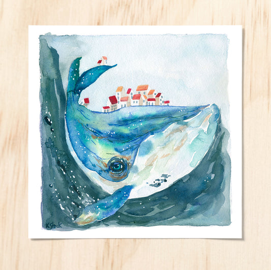 Whale Village - Signed and Numbered Limited Edition Print.