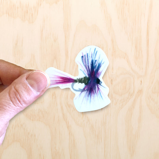 Fuzzy Fishing Fly Sticker 3"