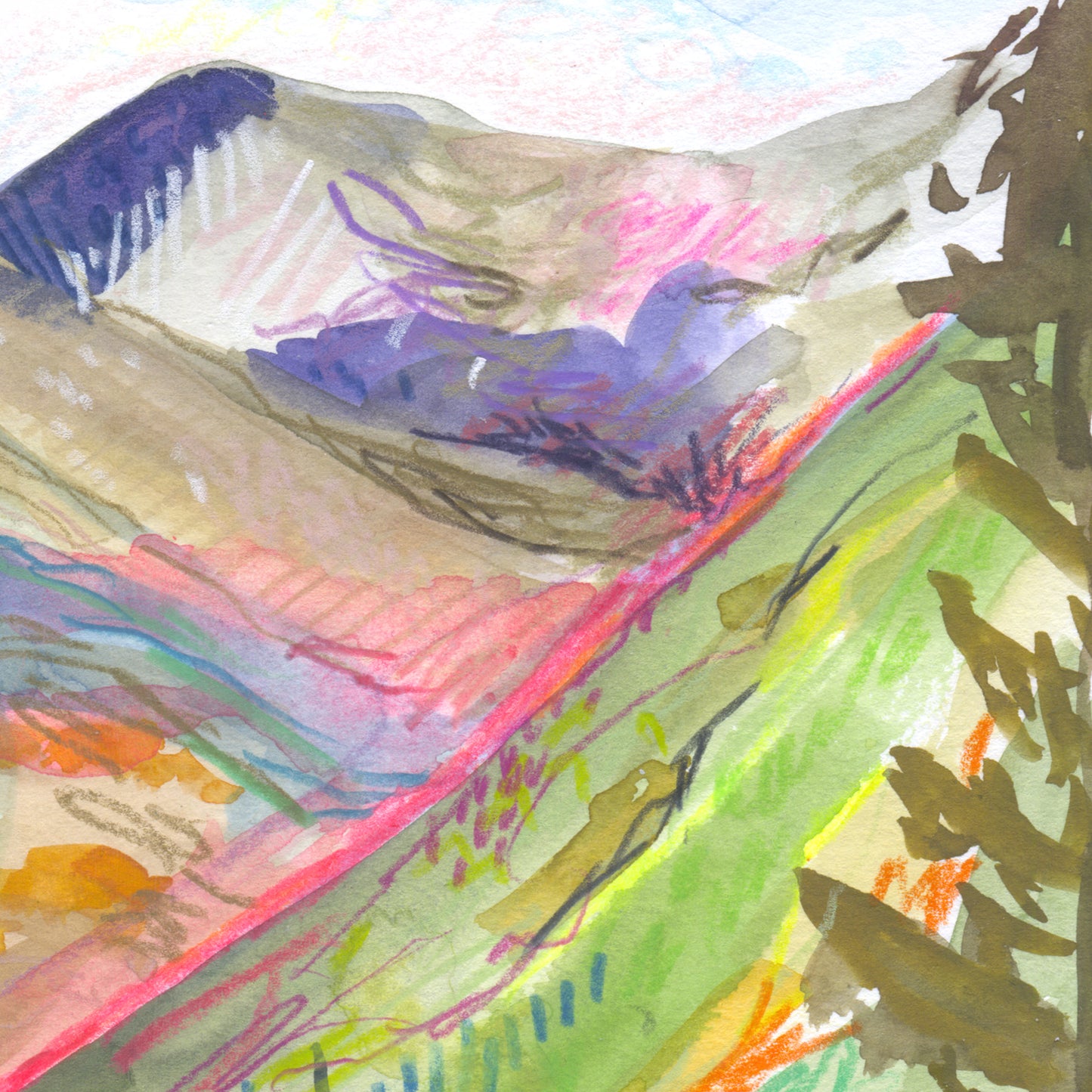 "Behind Shavano" Original Watercolor Painting - Framed