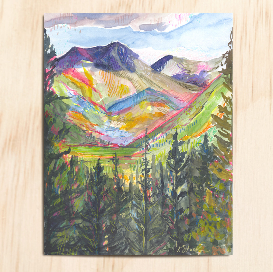 "Behind Shavano" Original Watercolor Painting - Framed