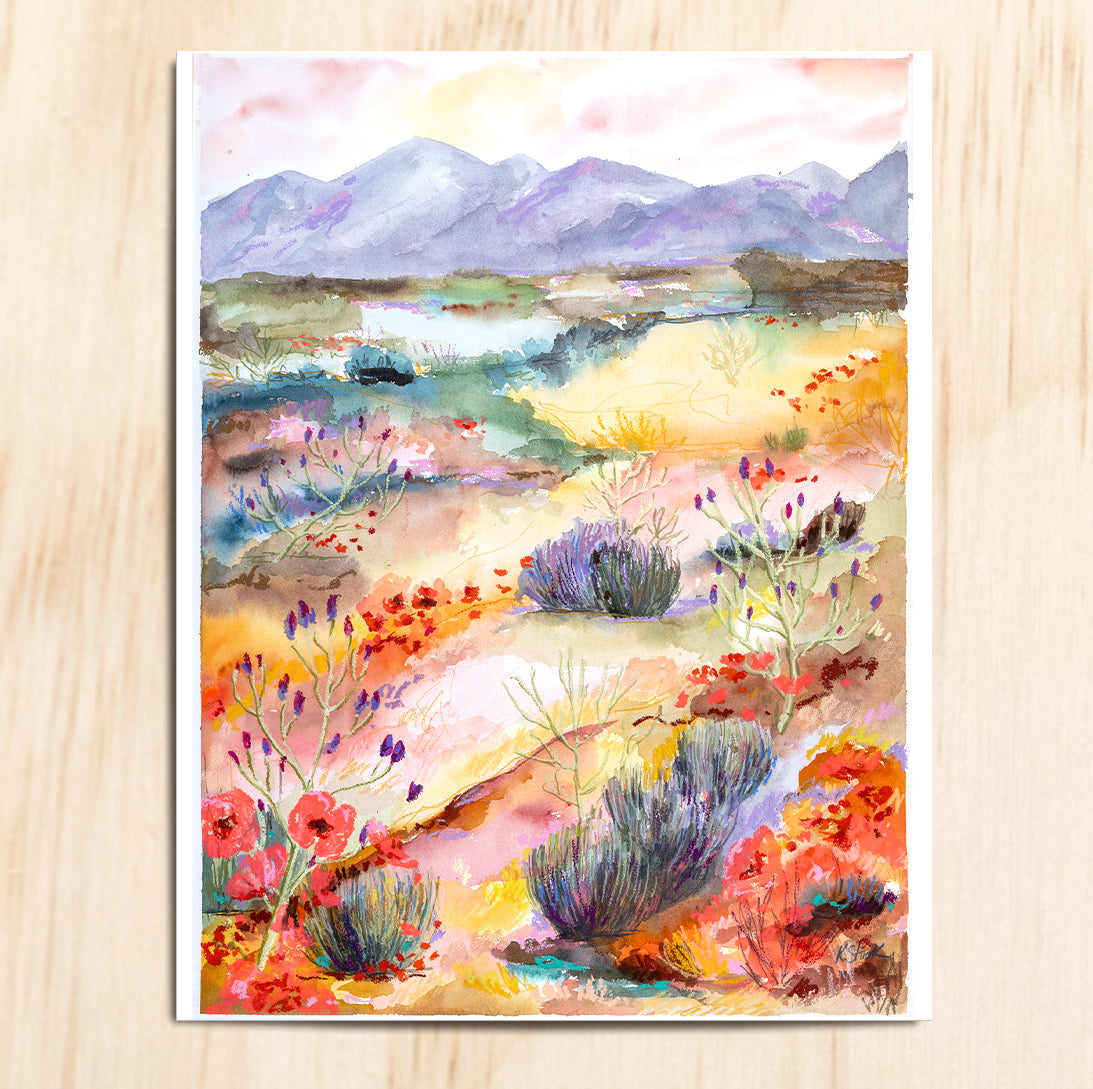 "Fourteener Country" Original Watercolor Painting - Framed