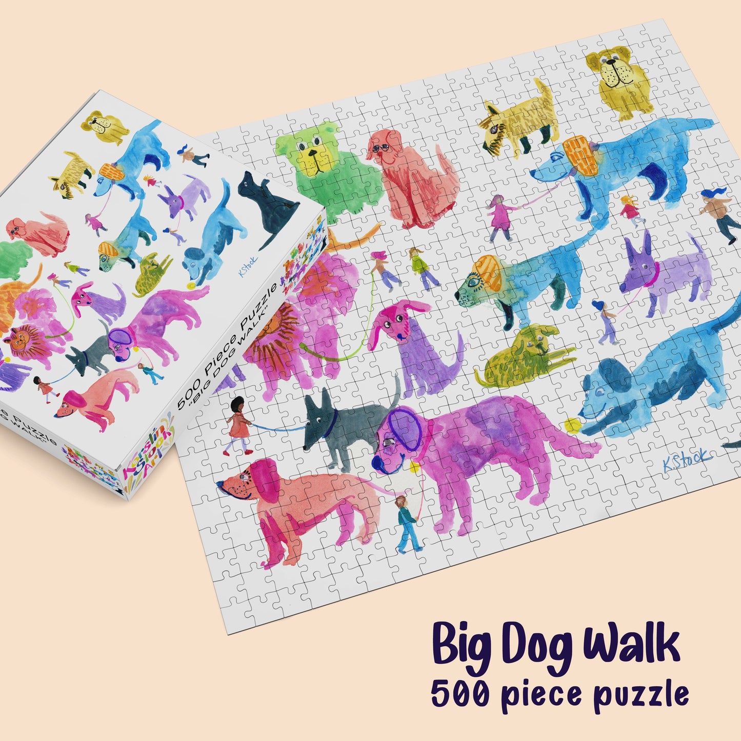 Big Dog Walk - 500 Piece Limited Edition Art Puzzle