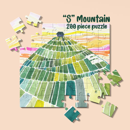 Salida's "S" Mountain Green Blocks - 200 Piece Puzzle
