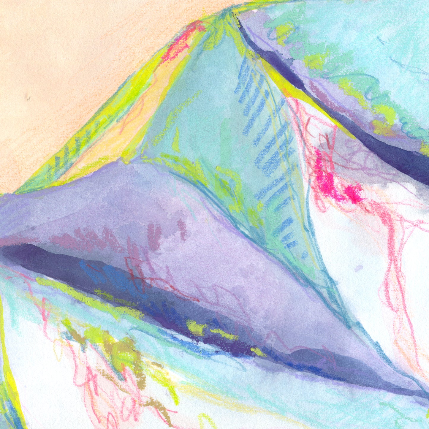 "Moonrise Over The Valley" Original Watercolor Painting - Framed