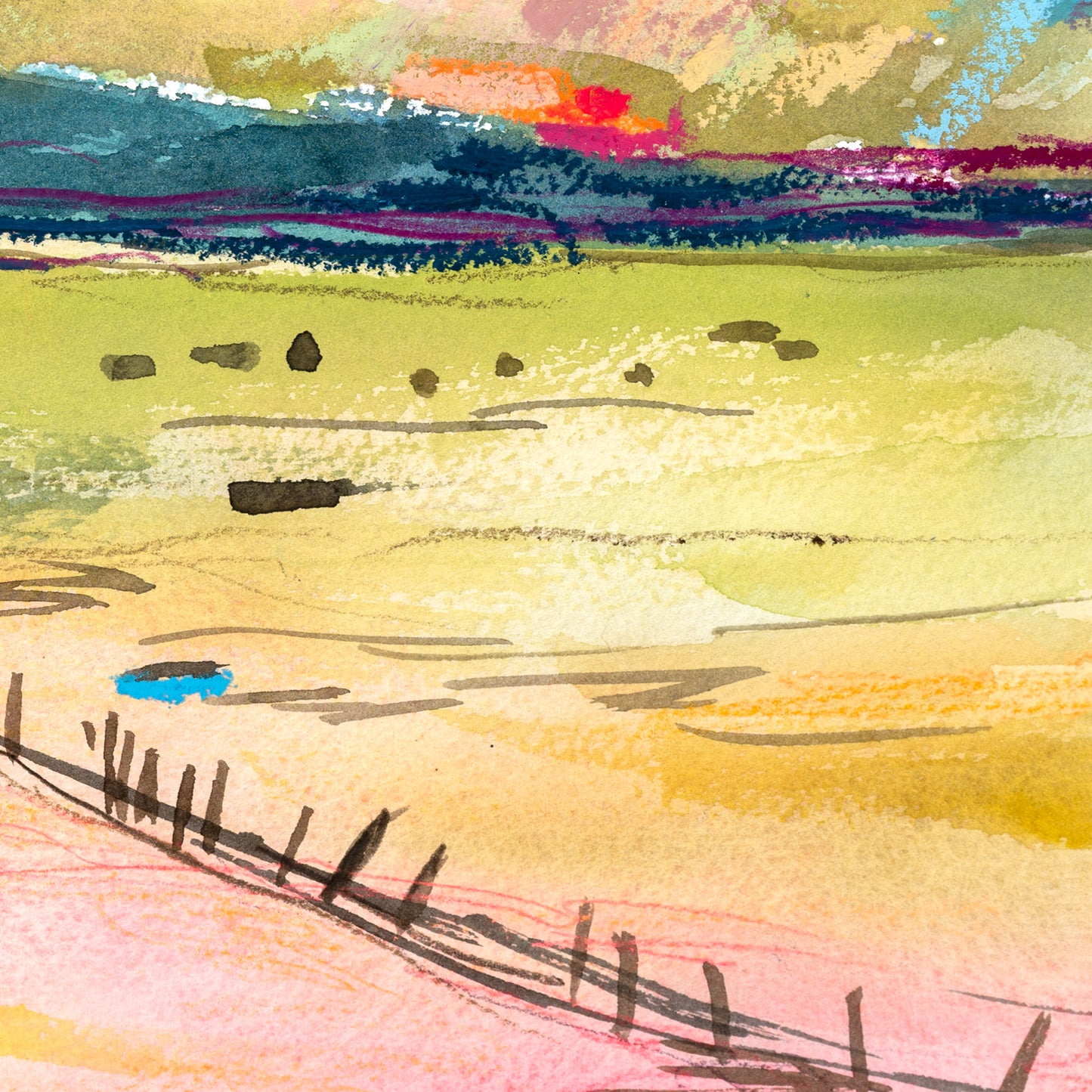 "Mount Princeton in Early Spring" Original Watercolor Painting - Framed