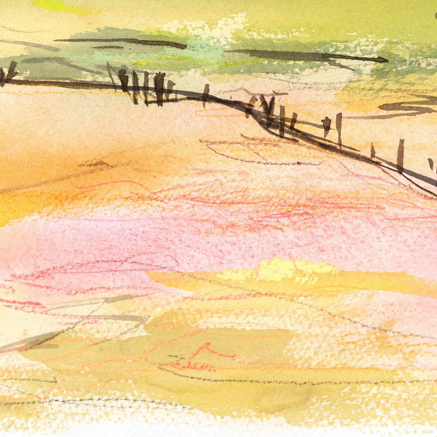 "Mount Princeton in Early Spring" Original Watercolor Painting - Framed