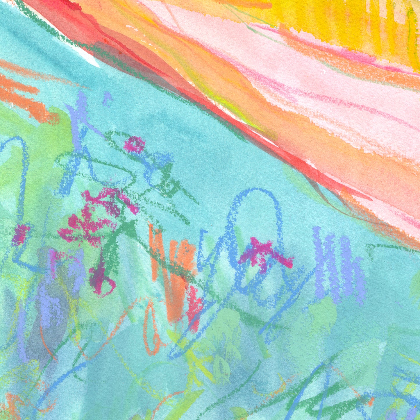 "Red Bend" Original Watercolor Painting - Framed