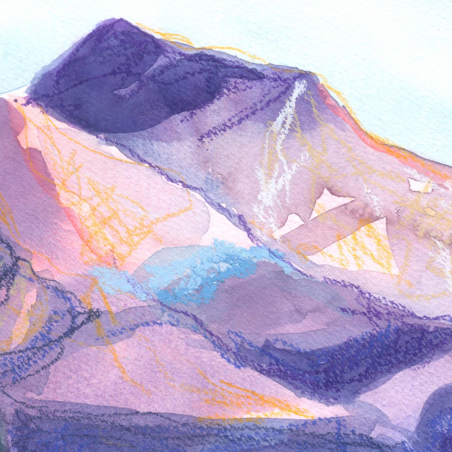 "Shavano Dawn 1" Original Watercolor Painting - Framed