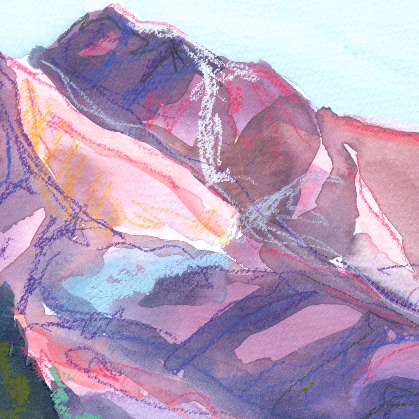 "Shavano Dawn 3" Original Watercolor Painting - Framed