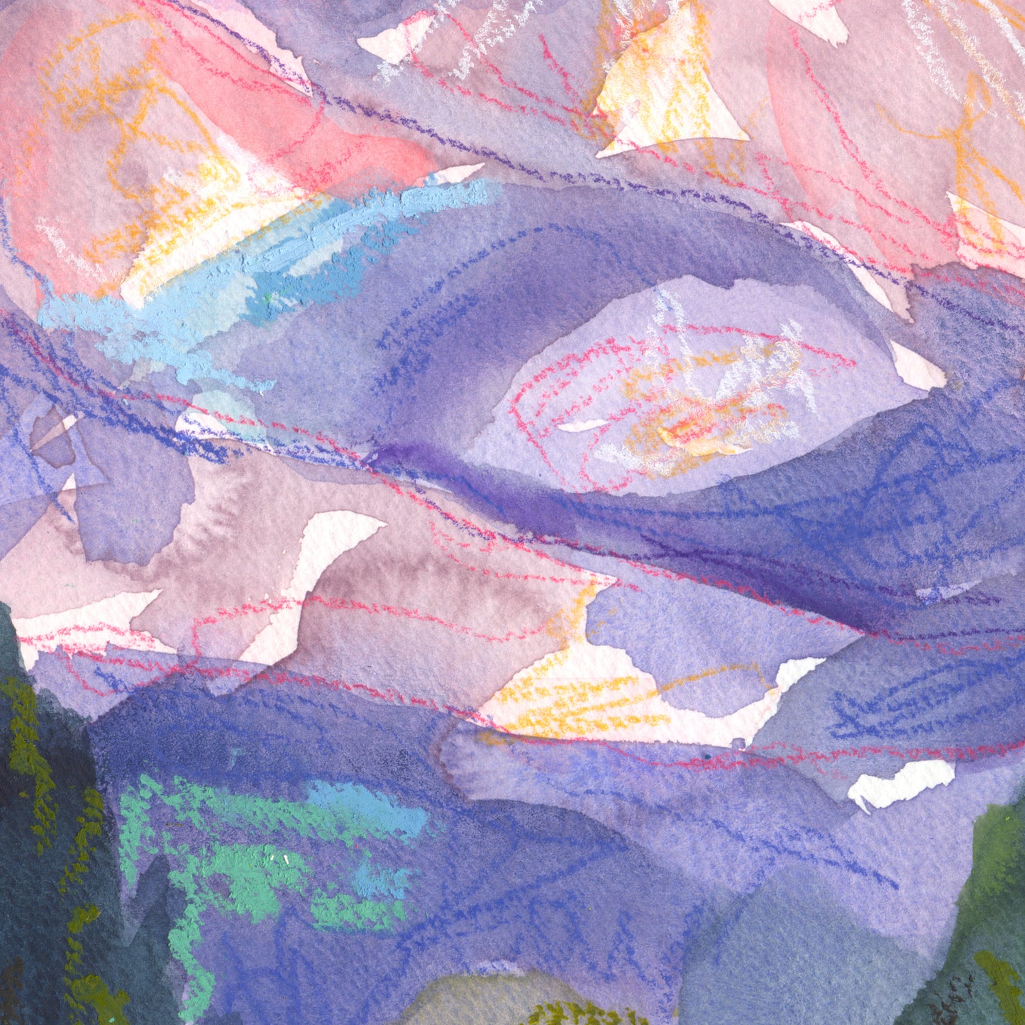 "Shavano Dawn 5" Original Watercolor Painting - Framed