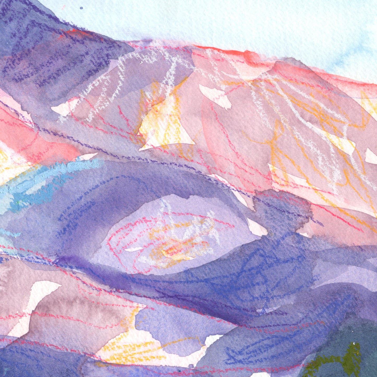 "Shavano Dawn 5" Original Watercolor Painting - Framed