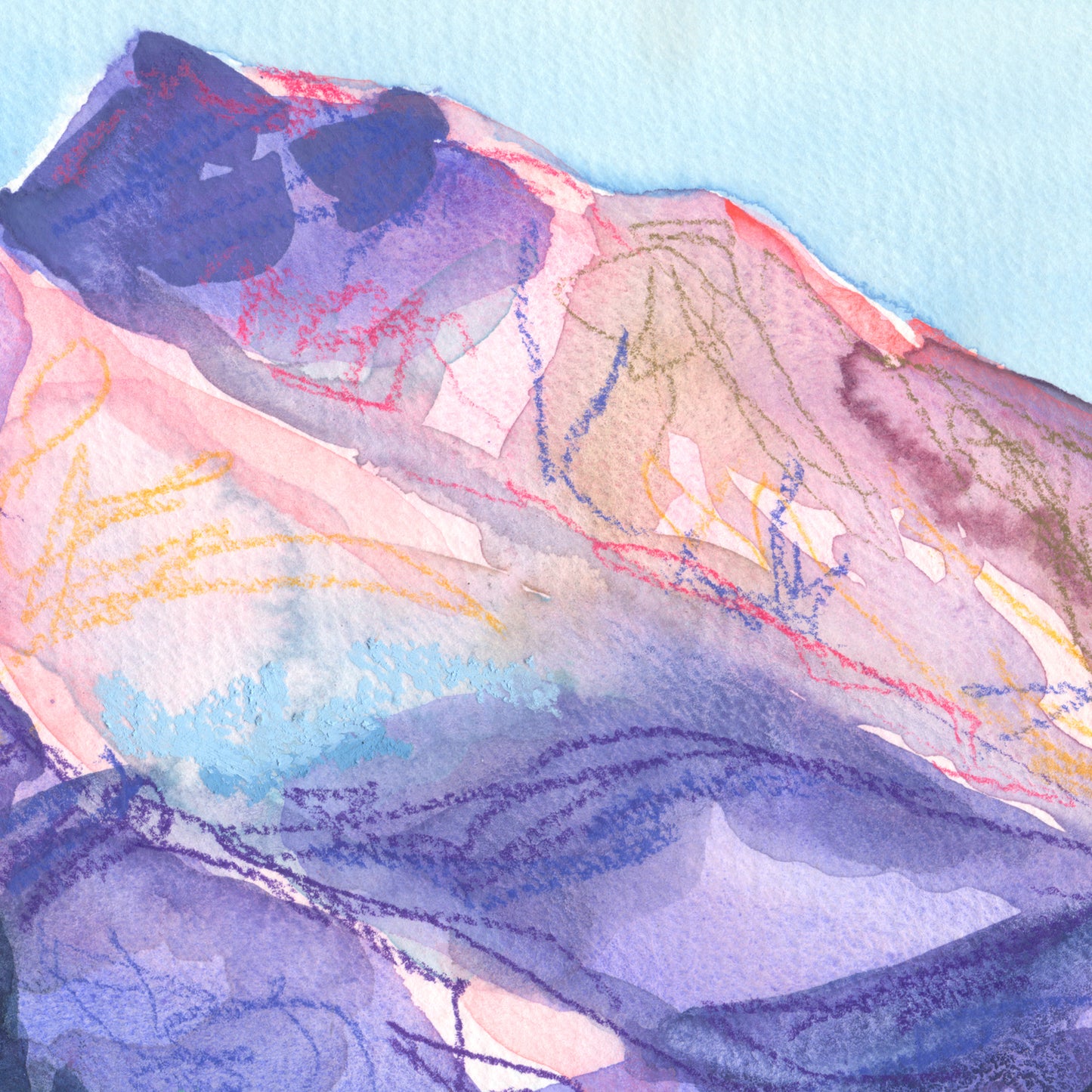 "Shavano Dawn 6" Original Watercolor Painting - Framed