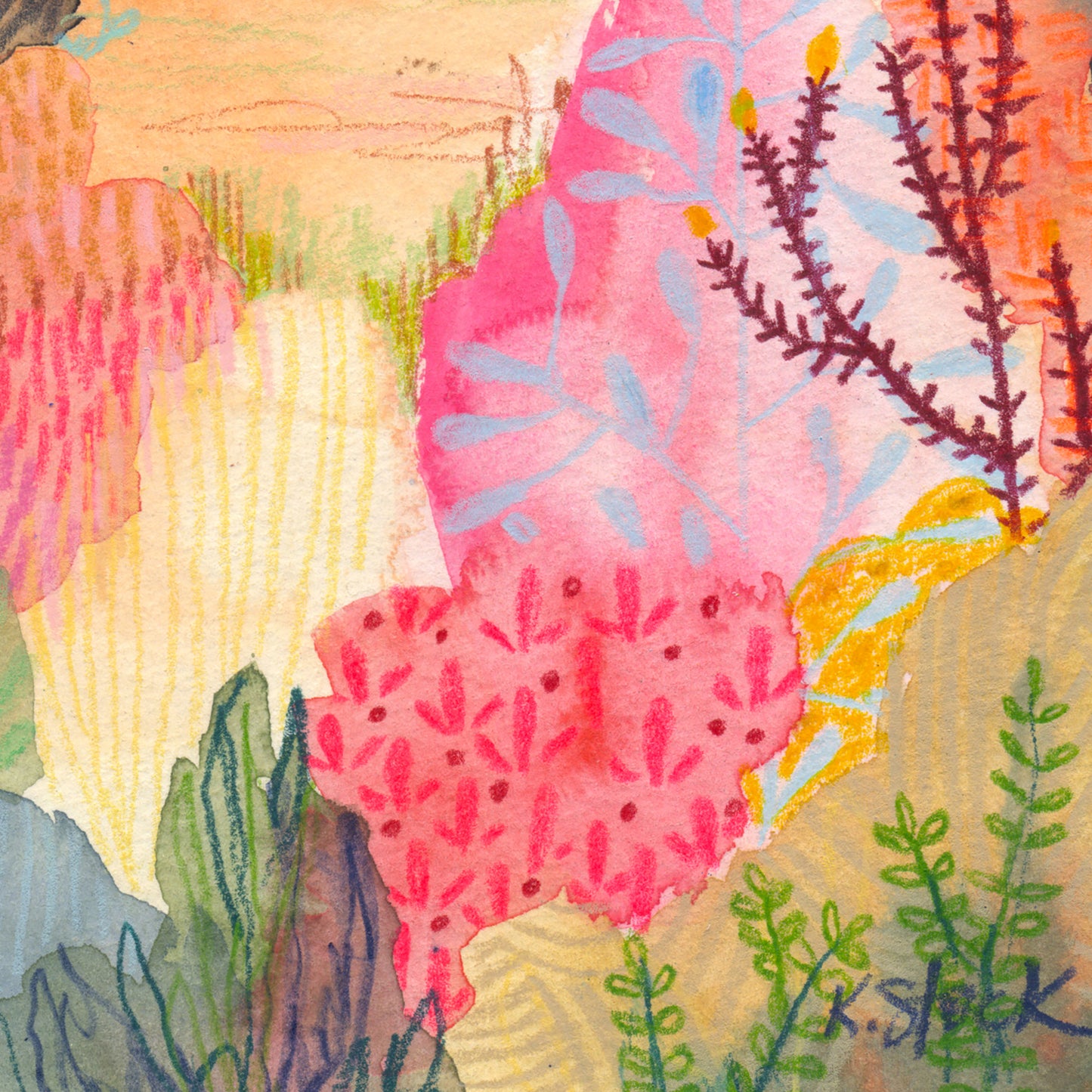 Pink Desert Grazing- Signed and Numbered Limited Edition Giclee Prints