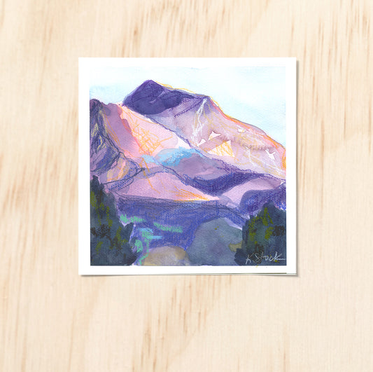 "Shavano Dawn 1" Original Watercolor Painting - Framed