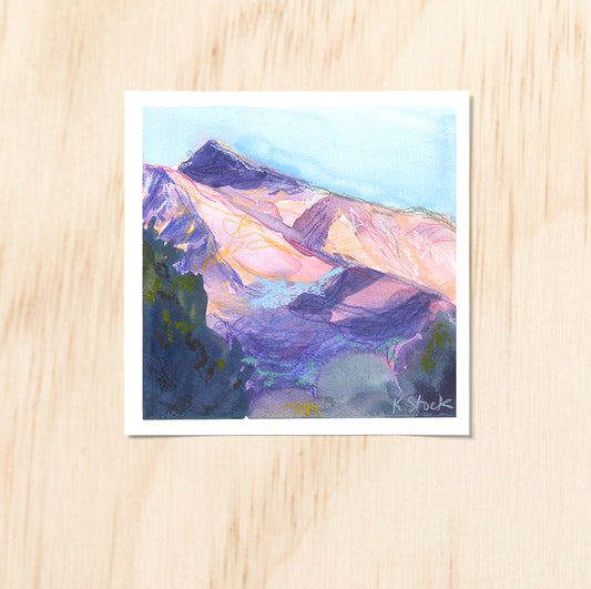 "Shavano Dawn 2" Original Watercolor Painting - Framed