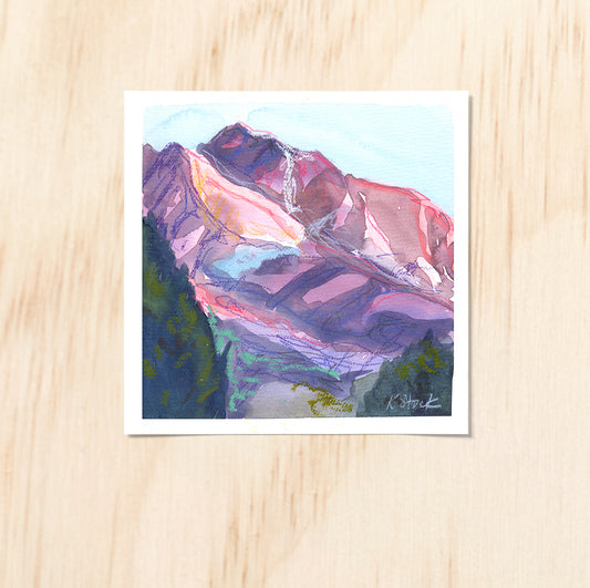 "Shavano Dawn 3" Original Watercolor Painting - Framed