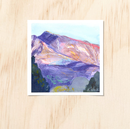 "Shavano Dawn 4" Original Watercolor Painting - Framed