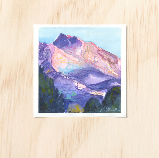 "Shavano Dawn 6" Original Watercolor Painting - Framed