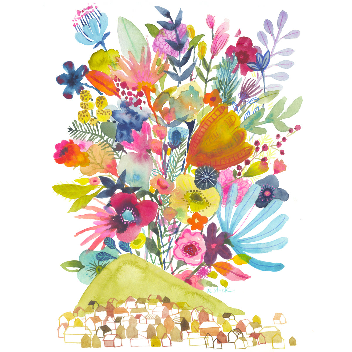 Mountain Town Bouquet - Signed and Numbered Limited Edition Print.