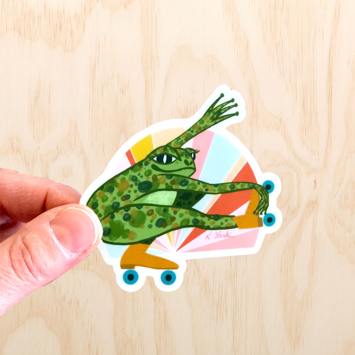 Roller Frog Sticker 3"