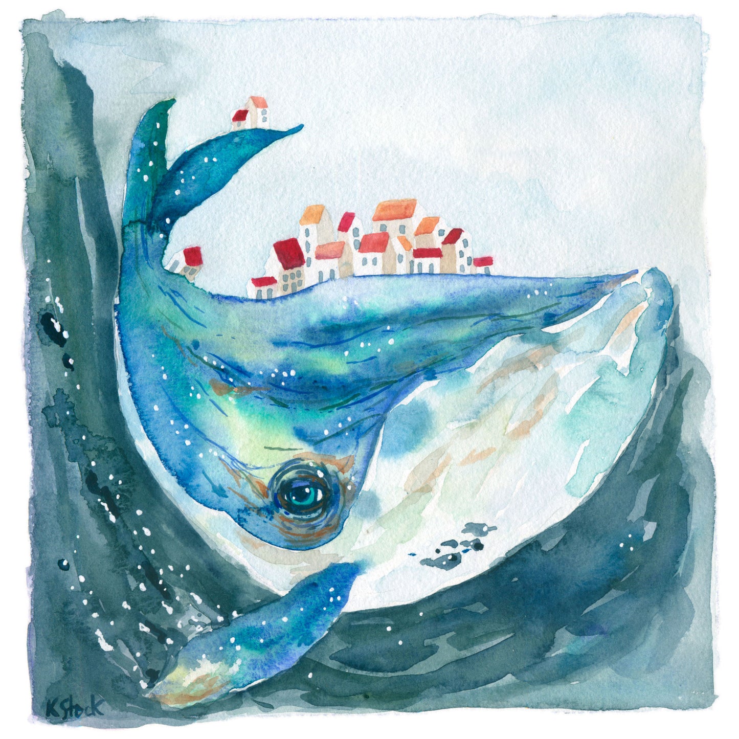 Whale Village - Signed and Numbered Limited Edition Print.